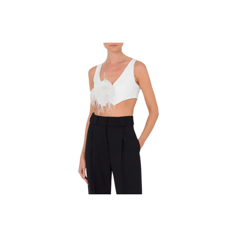 MOSCHINO Floral Brooch Asymmetric Waistcoat-4