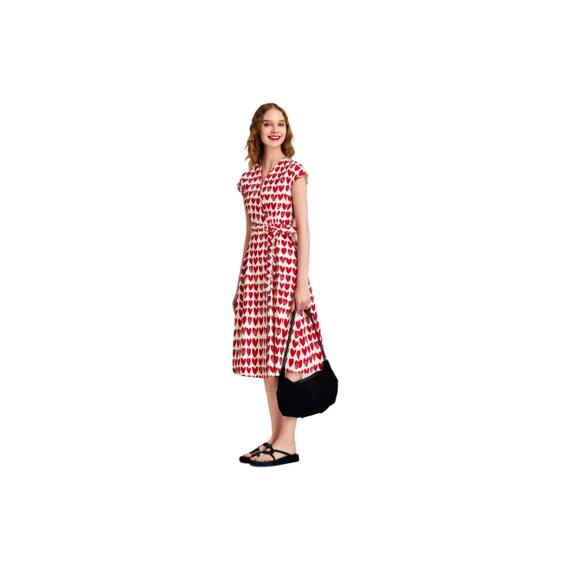 HAVVA Short Sleeved Dresses Women's Red-7