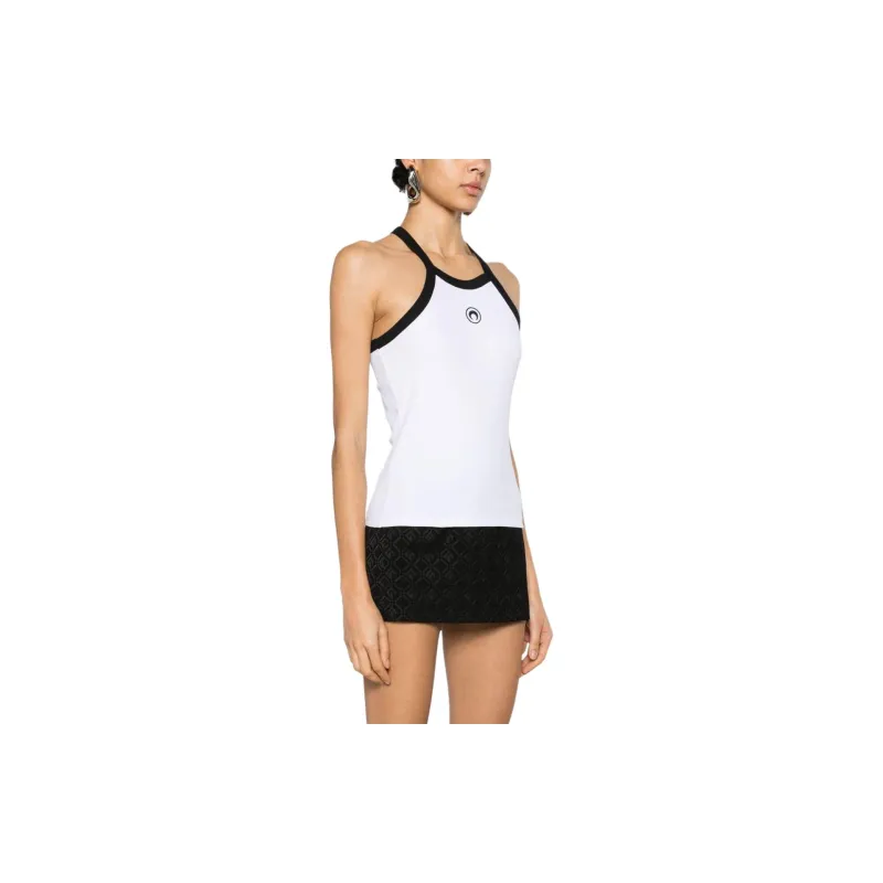 Marine Serre Crescent Moon embroidered Top-2