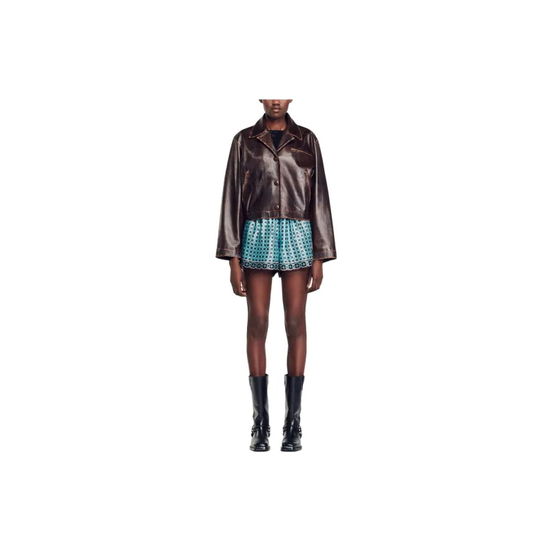 Sandro Jackets Coats Women's Brown-1