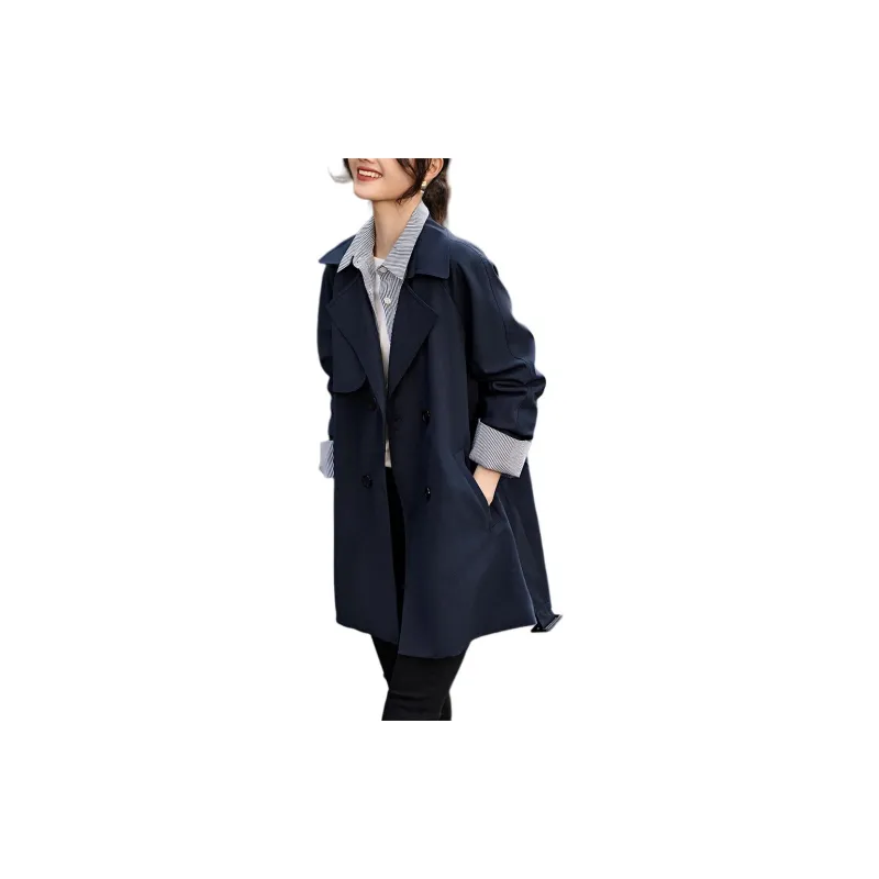 XWI Trench Coat Women's Navy Blue-2