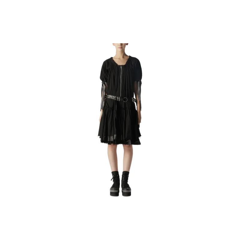 Yohji Yamamoto SS24 Short Sleeved Dresses Women's Black-4
