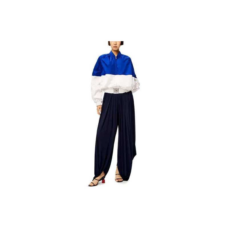 LOEWE Silk And Polyester Bomber Jacket Blue Klein-1