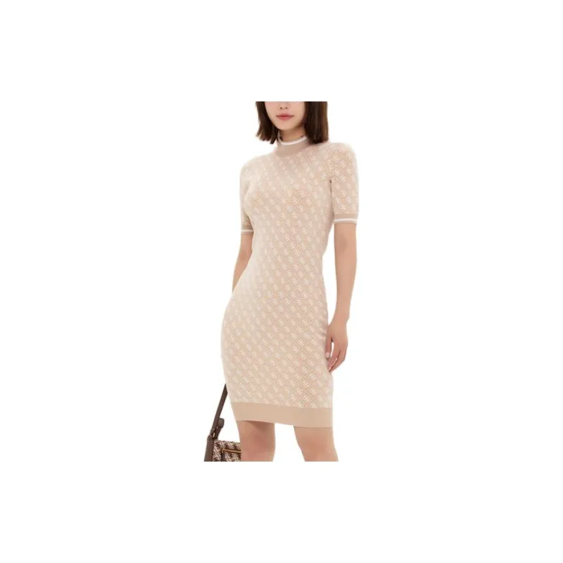 GUESS Short Sleeved Dress Women's Khaki-1
