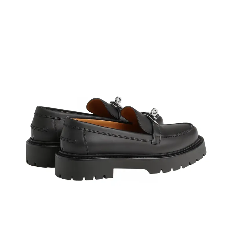 HERMES Icone Loafers Women's Black-4