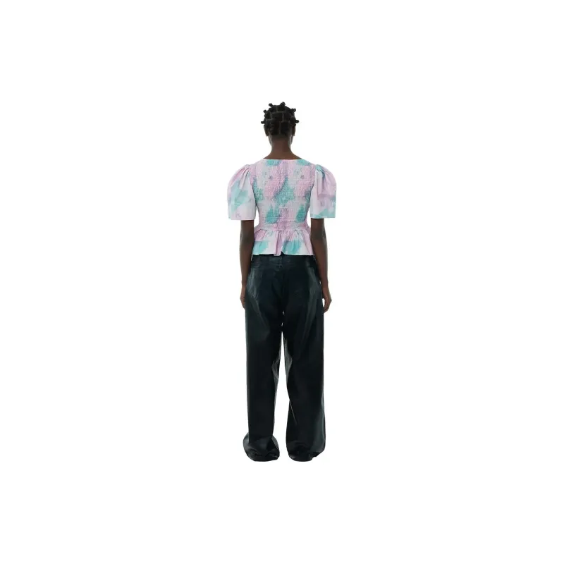 GANNI Tie dye Organic Cotton Blouse-1