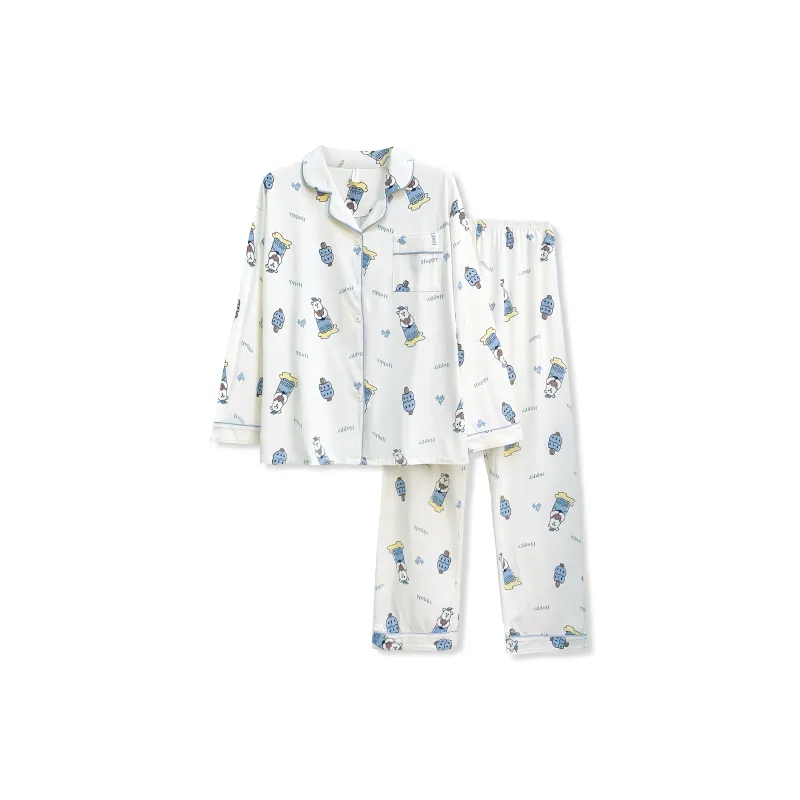 WANANNI Pajama Set Women's White-0