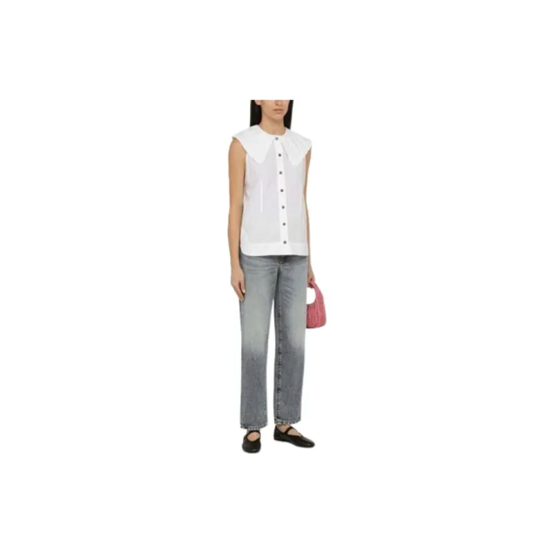 GANNI Ruffled Detail Sleeveless Blouse-1