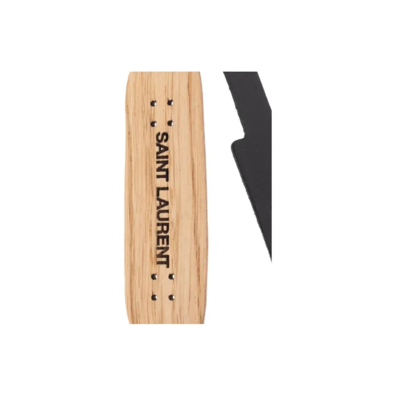 SAINT LAURENT Wooden Keychain Bag Accessory Unisex Brown-5