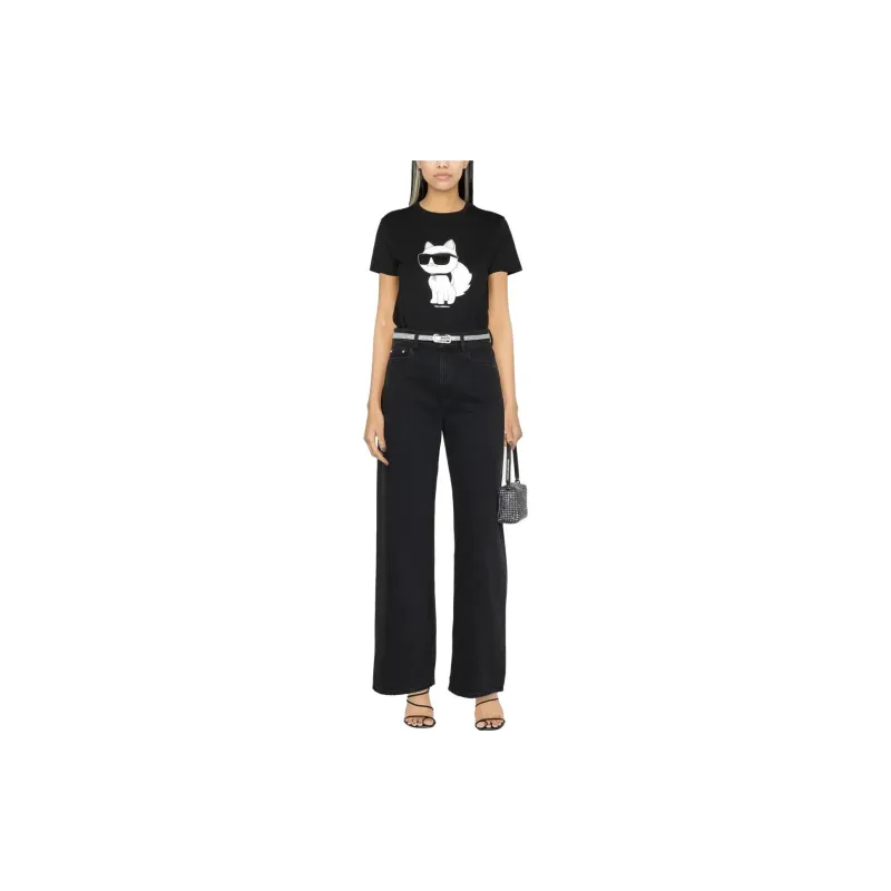 Karl Lagerfeld Ikon Choupette Organic cotton T shirt-1