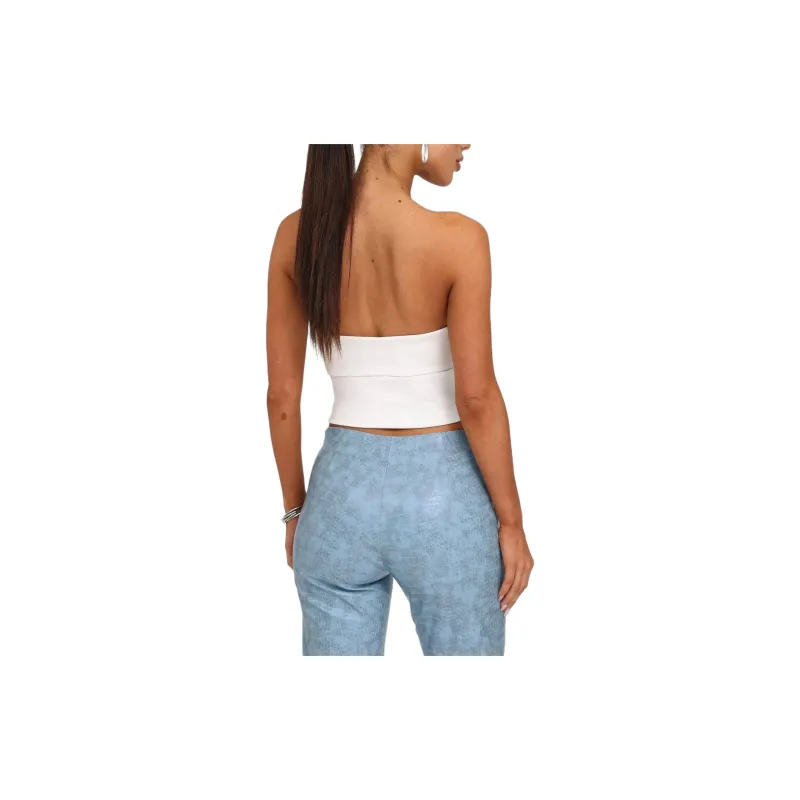 Tiger Mist DARIELLE TOP Strapless Top Women's White-4