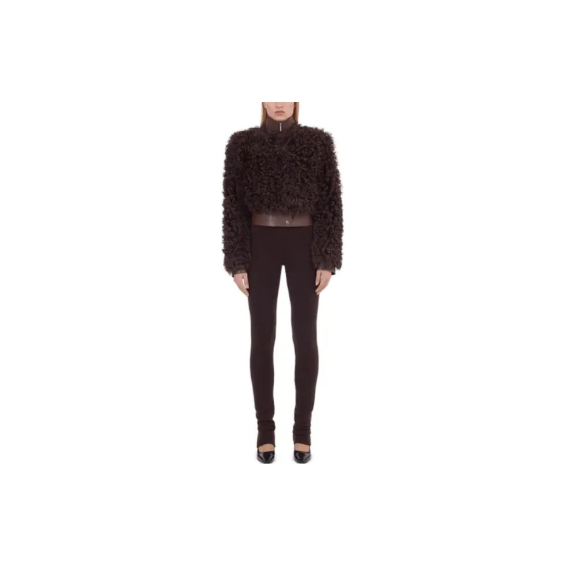 FERRAGAMO FW23 Leather Jacket Women's Brown-1