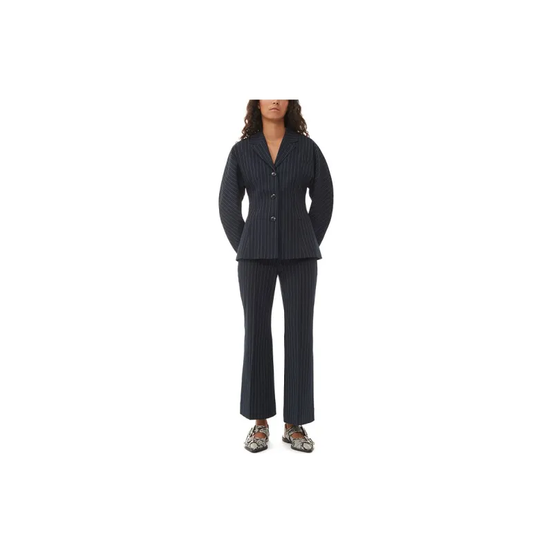 GANNI FW23 Business Suit Women's Navy Blue-1