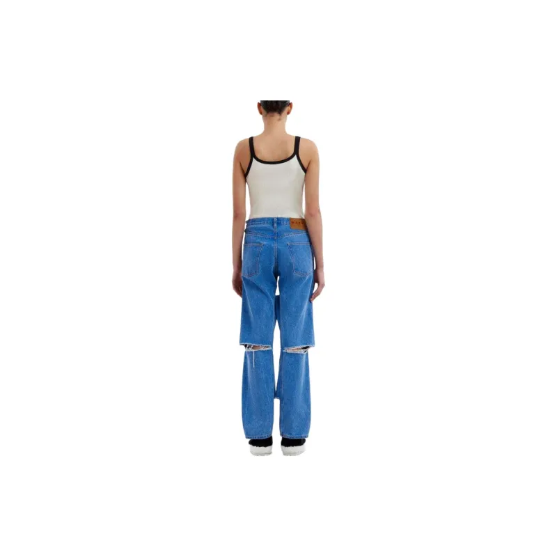 MARNI Logo Patch Cut Out Detailed Jeans-2