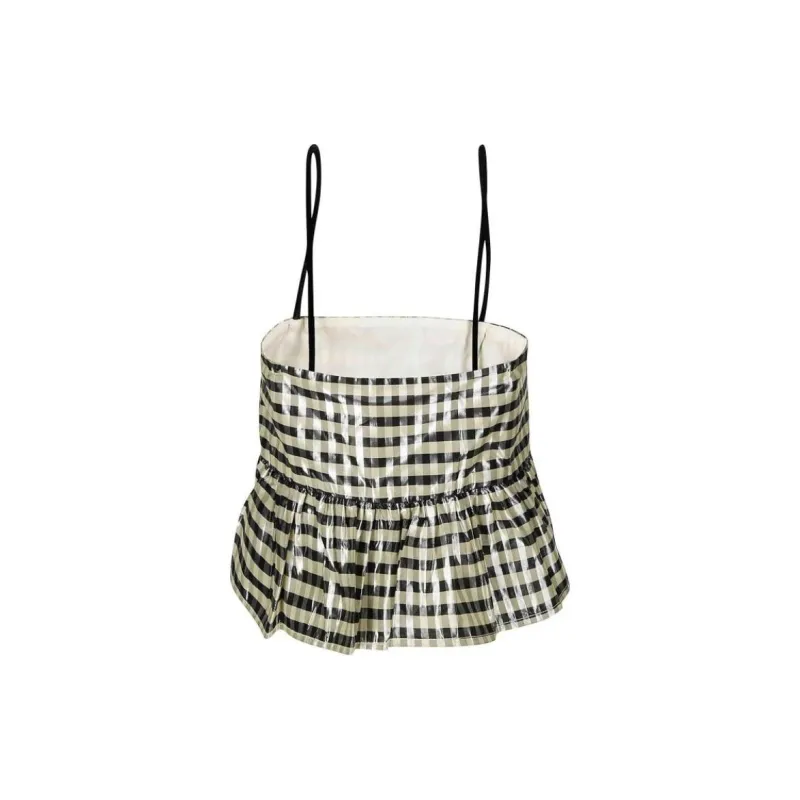 GANNI Check Jacquard Top-1