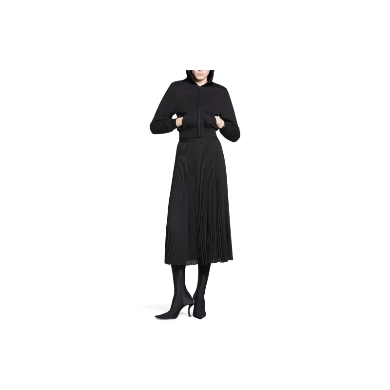 Balenciaga Elastic Skirt In Black Casual Long Skirt Regular Fit Women's Black-2