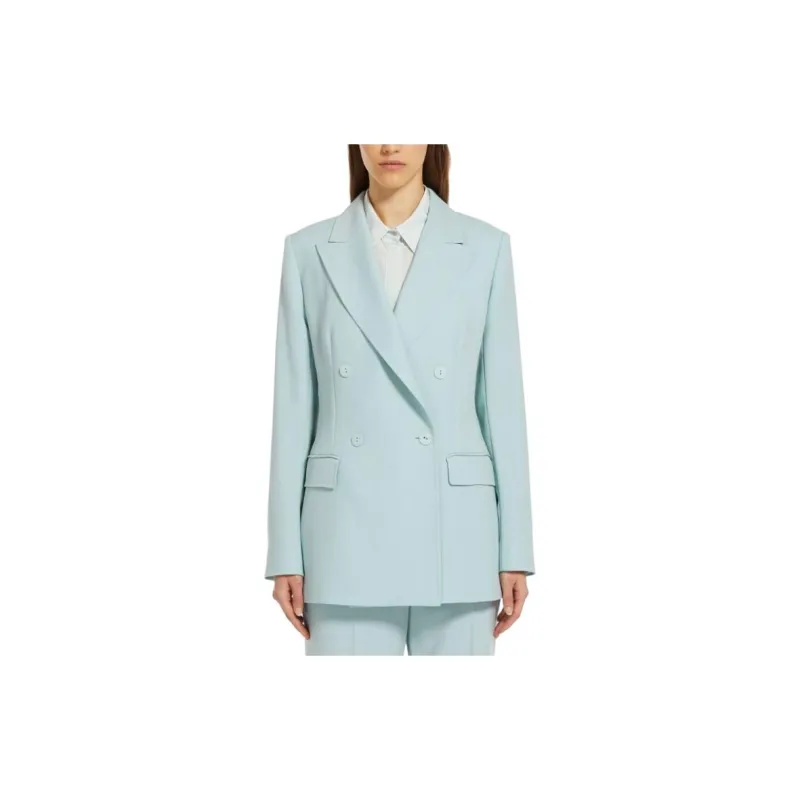 MaxMara Business Suits Coats Women's Aqua Blue-2