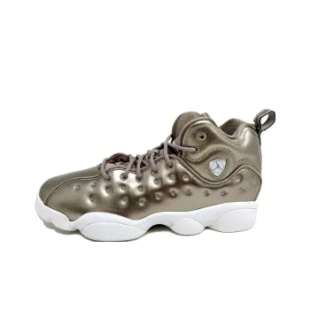 Jordan Jumpman Team II Cushioning Wear Resistant Low Top Children's Basketball Shoes Gold Teenagers