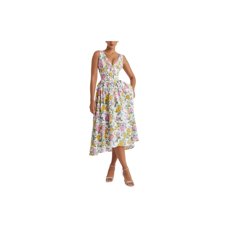 HOUSE OF CB EMMELINA Sleeveless Dress Women's White/White-2