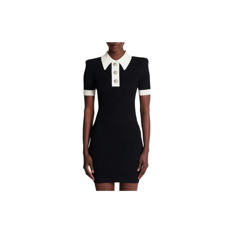 BALMAIN Short-Sleeved Dresses Women's Black-3