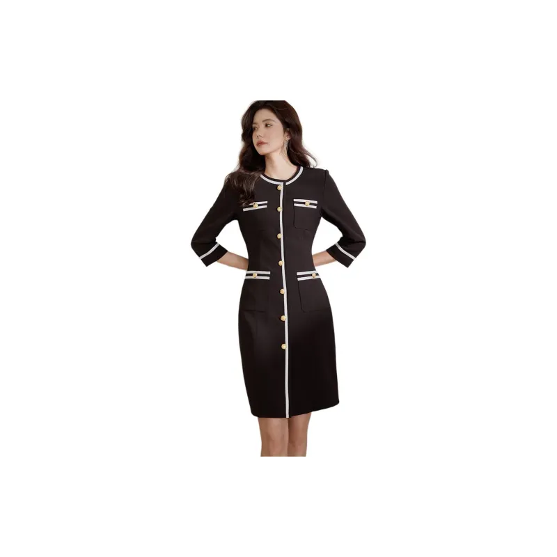 ROEYSHOUSE Long Sleeved Dresses Women's Black-1