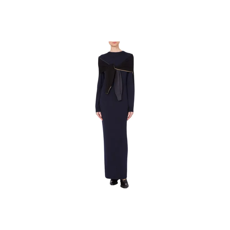 MOSCHINO Attached-Scarf Knitted Maxi Dress-1