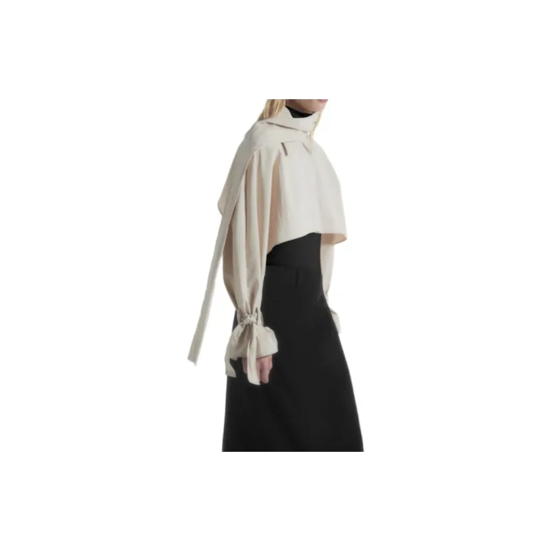 COS Cropped Coats Women's Light Beige-2