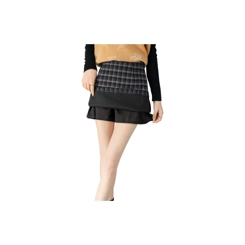TERRE BLEUE Casual Short Skirts Women's Black Gray Color-2