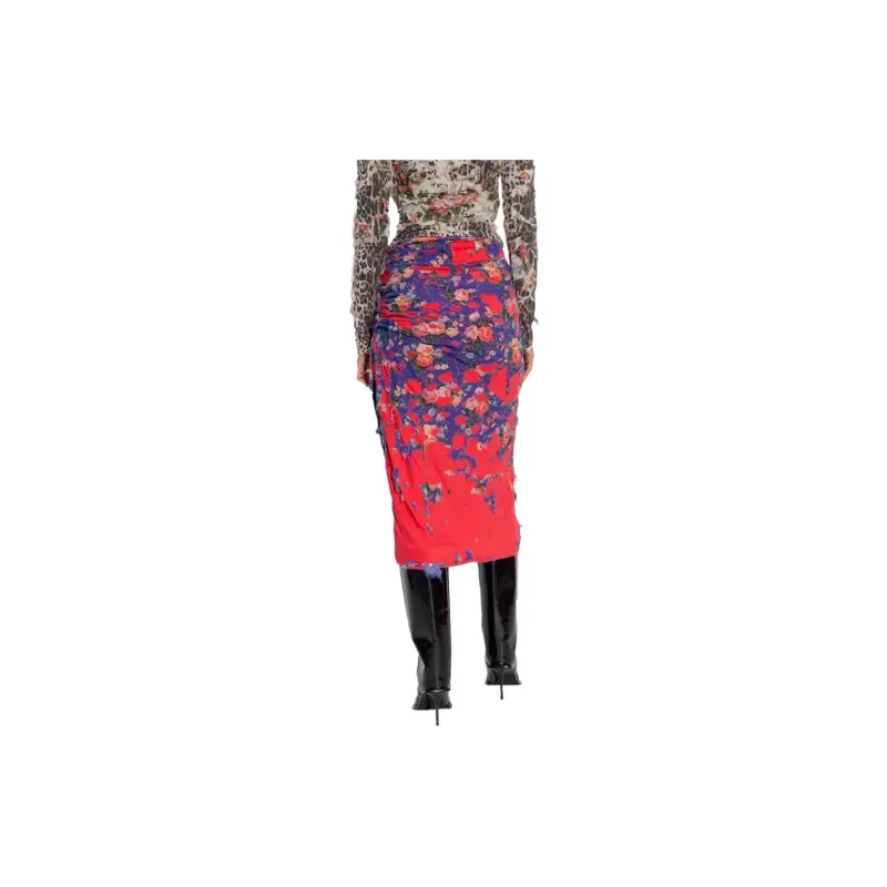 DIESEL Allover Floral Printed Midi Skirt-3