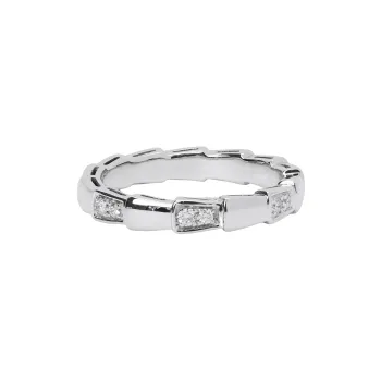 BVLGARI SERPENTI VIPER White Gold Rings Unisex Silver
