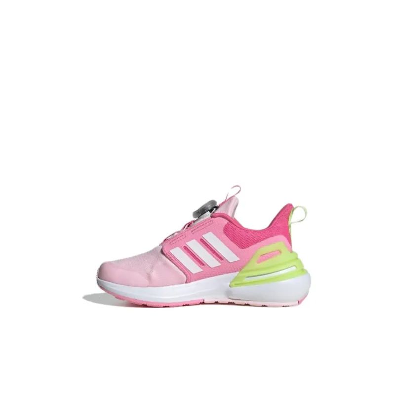 Adidas Rapidasport BOA Abrasion Resistant Low Top Kids' Running Shoes Pink Yellow Kids'-0