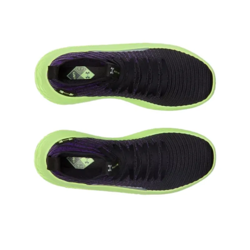 Under Armour FUTR X ELITE Anti Slip Wear Resistant Mid Top Basketball Shoes Unisex Black Green-3