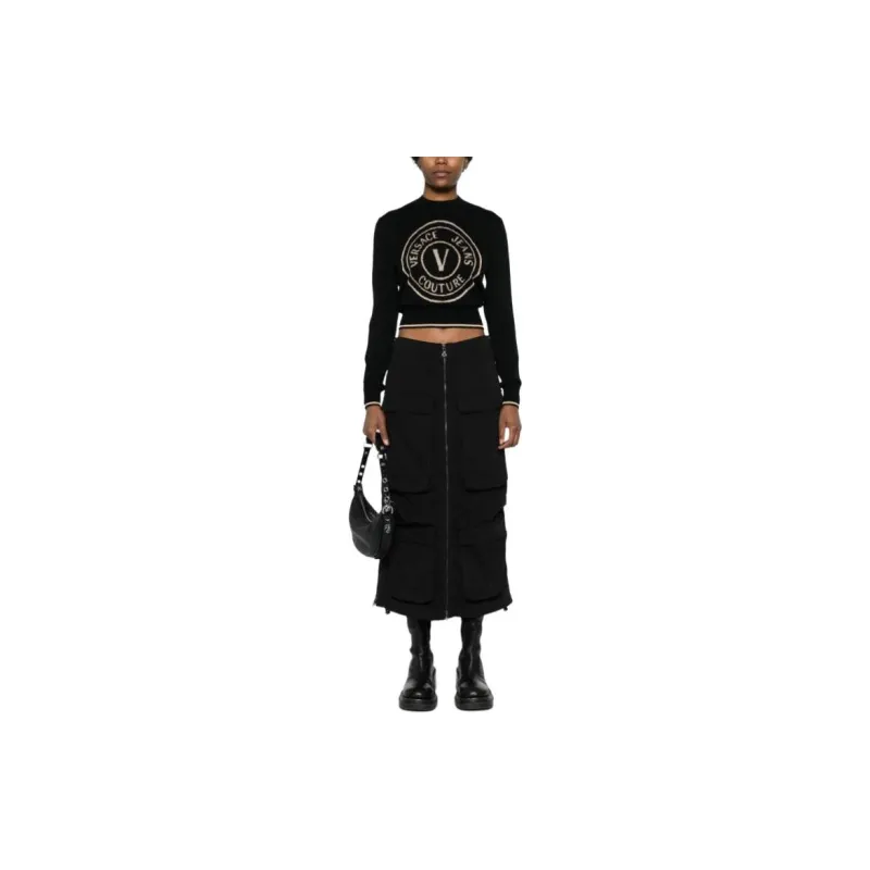 VERSACE JEANS COUTURE V Emblem Wool Jumper-1