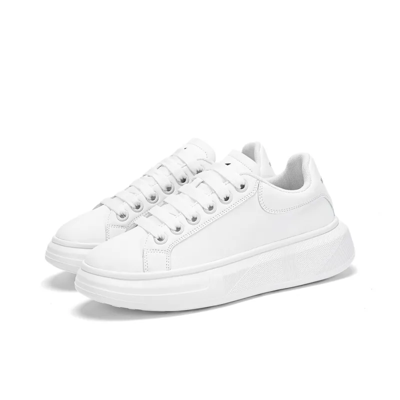 RED DRAGONFLY Small White Shoes Height Increasing Lightweight Low Top Casual Shoes Women's White Black White-9