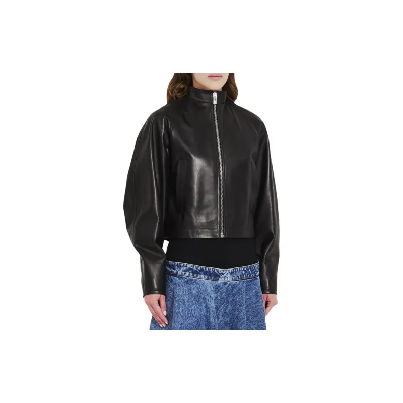 Alaia Cropped Leather Jacket-4