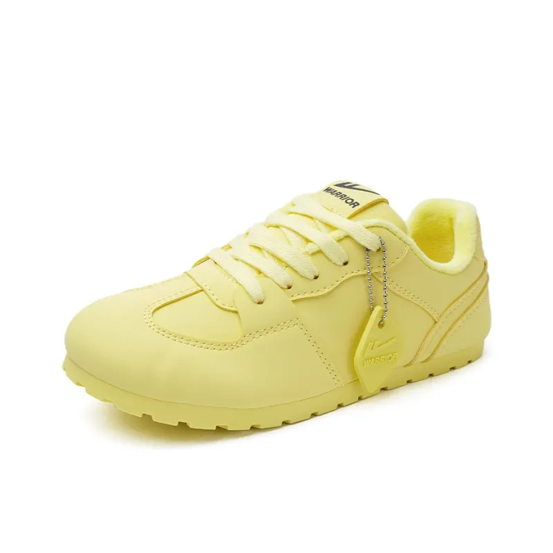 Warrior Warrior Fleece Lined Thin Fleece German Army Trainers Warm Low Top Casual Shoes Women's Yellow 1.0-1