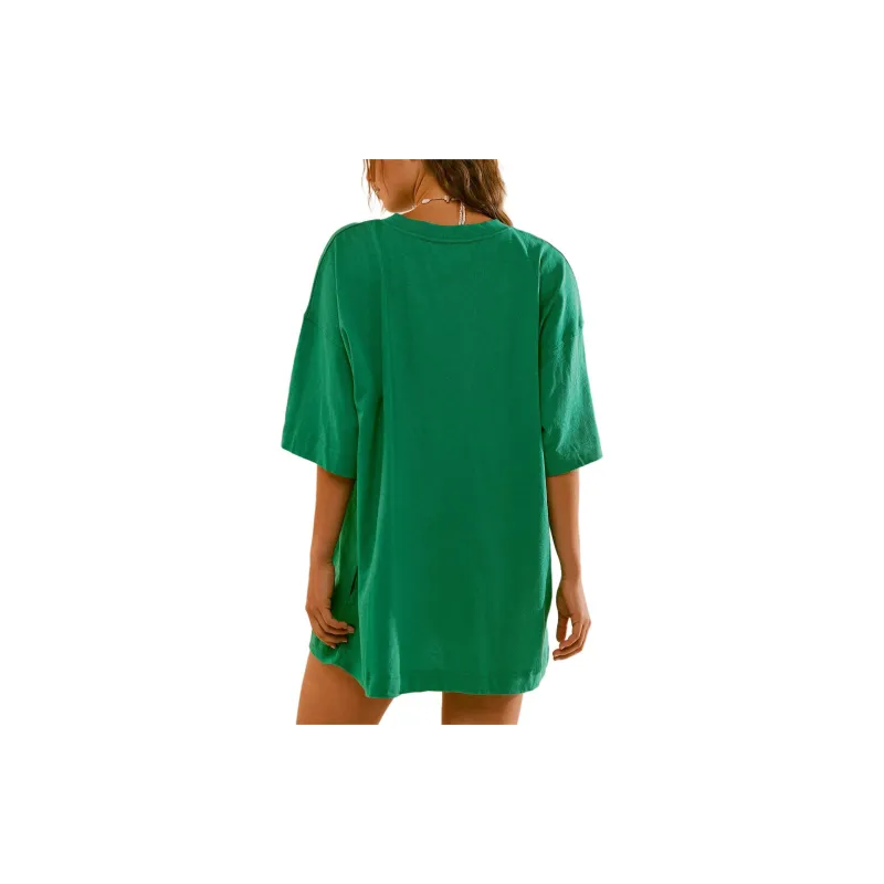 FREE PEOPLE Essential Extreme Tee Mini Short-Sleeved Dresses Women's Golf Green-1