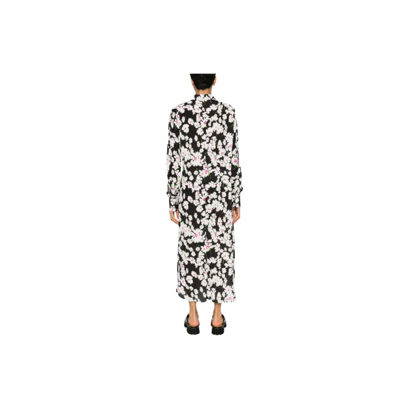MSGM Long Sleeved Dress Women's Black-3
