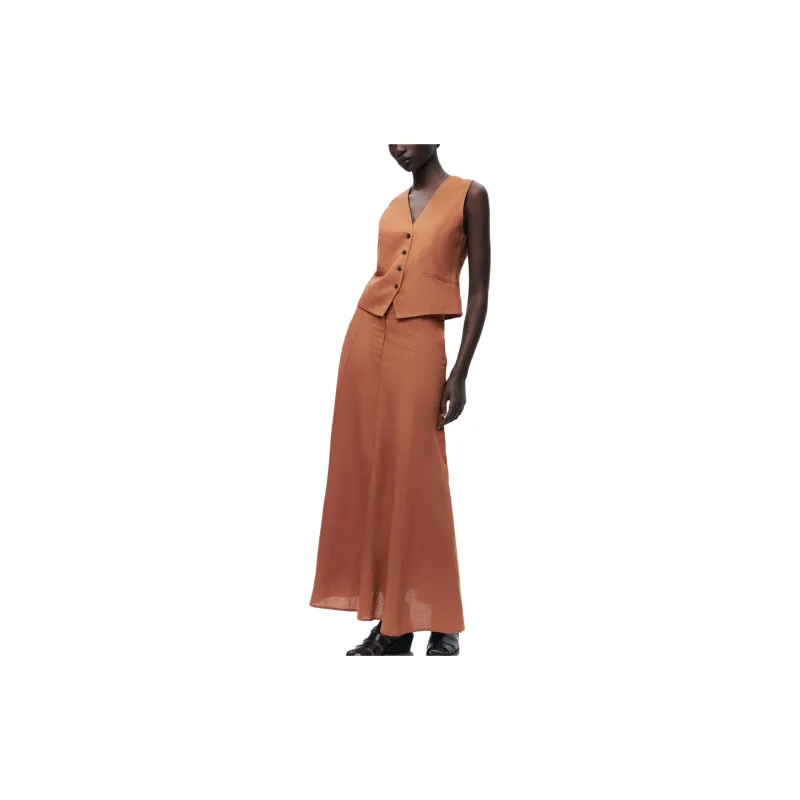 ZARA Casual Long Skirts Women's Orange-1