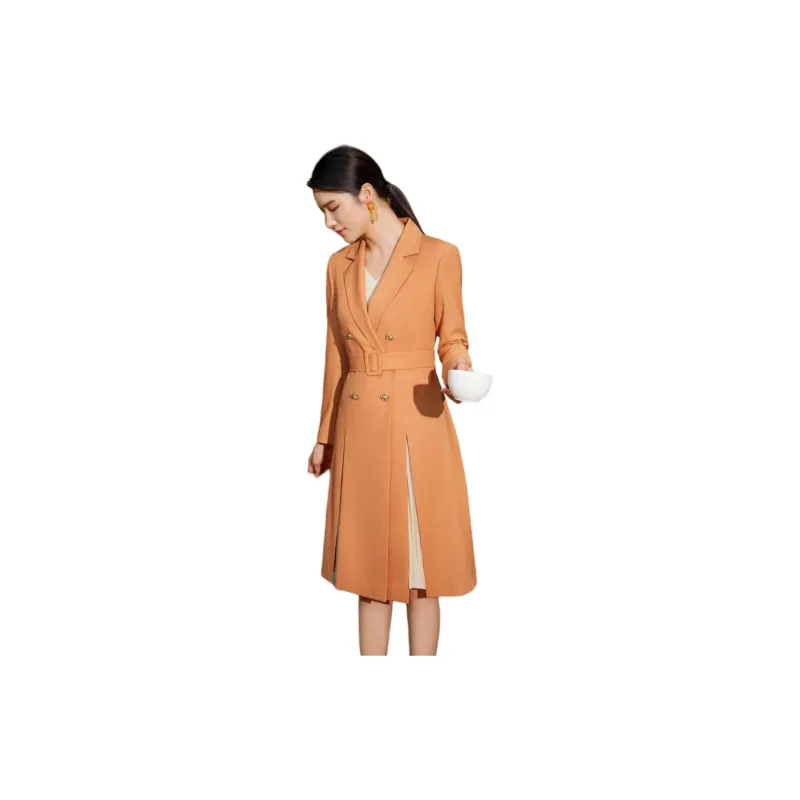 BBLLUUEE Trench Coat Women's Rimu Orange-2