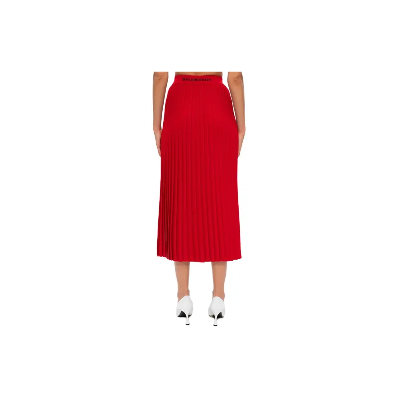 Balenciaga Casual Long Skirts Regular Fit Women's Red-3