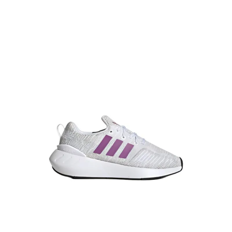 Adidas Originals Swift Run 22 Anti Slip Wear Resistant Mid Top Kids' Running Shoes Pink White Gray Kids'-1