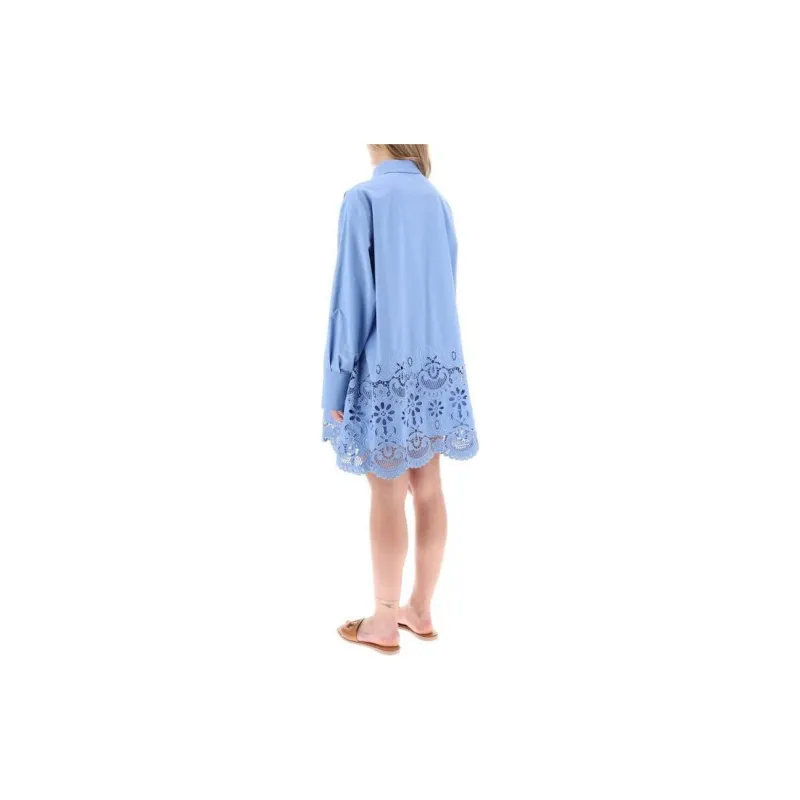 Valentino Lace Detailed Long-Sleeved Mini Dress-3
