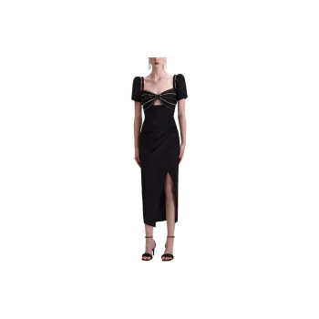 Self portrait Short Sleeved Dress Women's Classic Black
