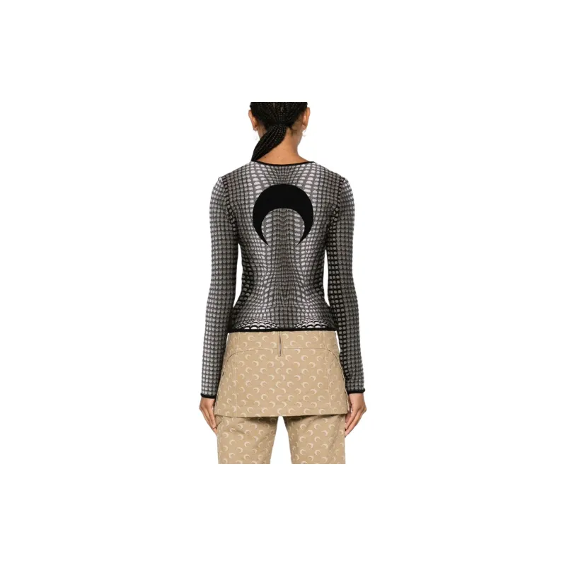 Marine Serre Crescent Moon Jacquard Crewneck Sweater-2