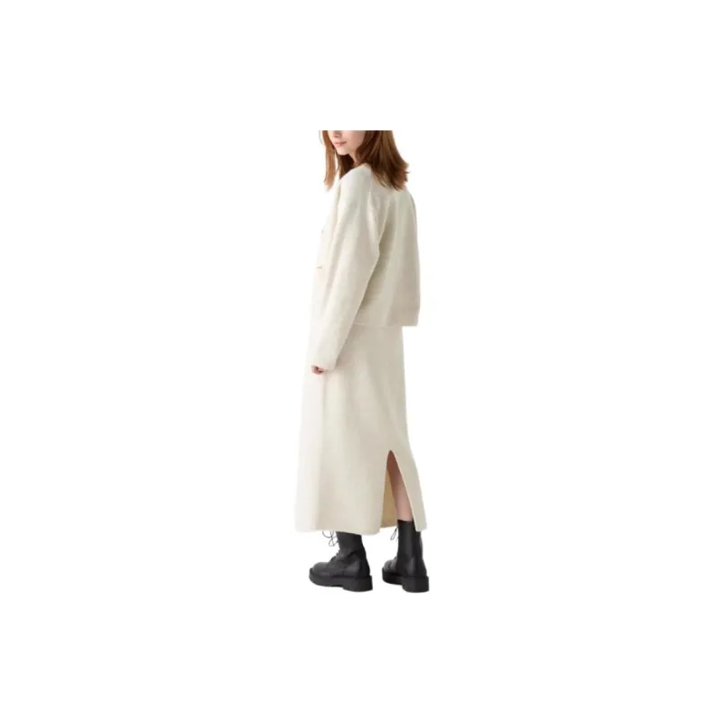 UNIQLO Knit Long Skirts Women's Ivory-1