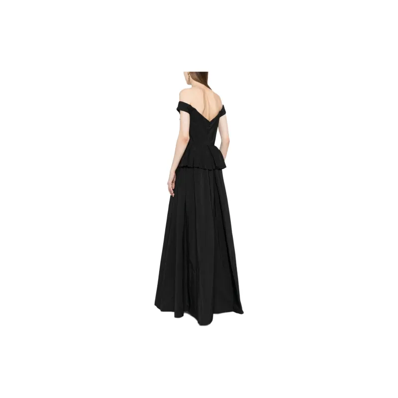 Marchesa Notte Draped detail Taffeta Gown-2
