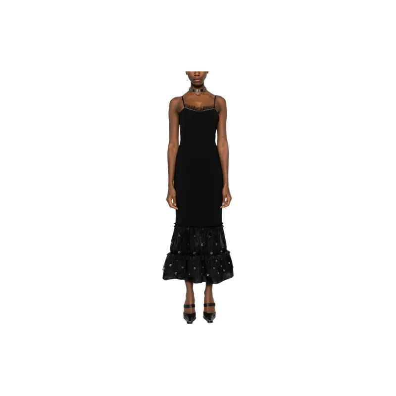 OFF WHITE Slip Dress, Regular Fit Women's Black-2