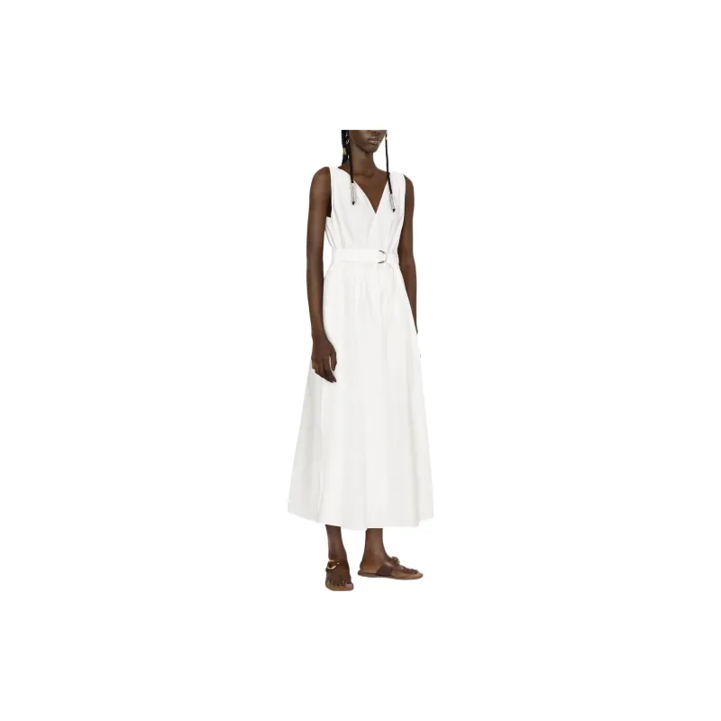 Brunello Cucinelli Belted V neck Dress-3