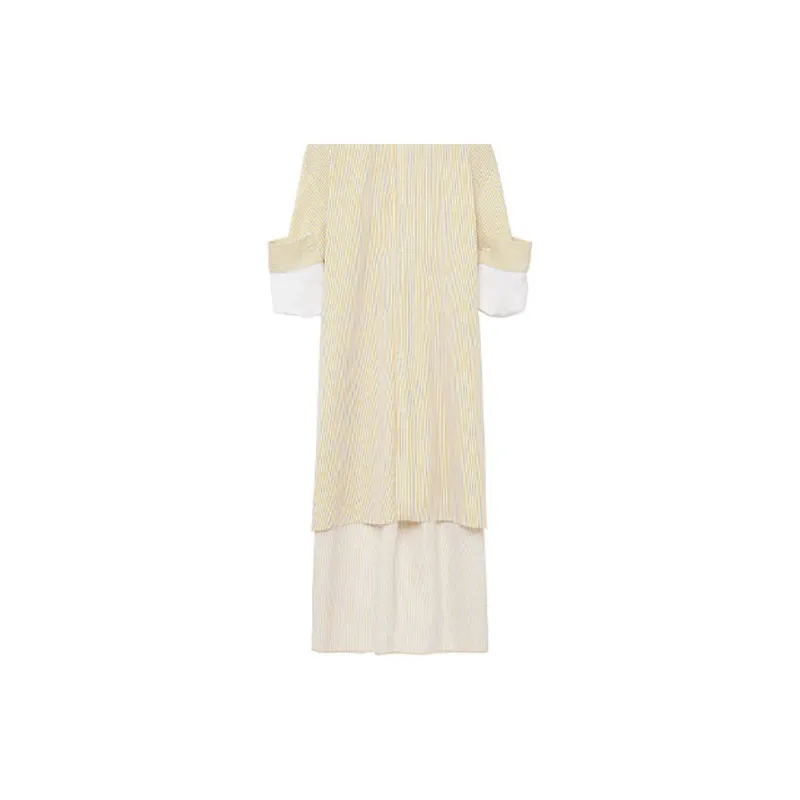 LOEWE Striped Turn Up Shirt Dress-1